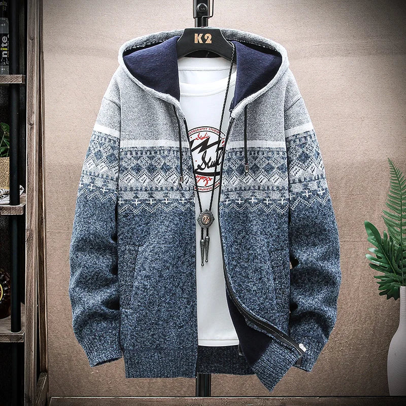 BelleYork | Plaid Wool Hooded Cardigan