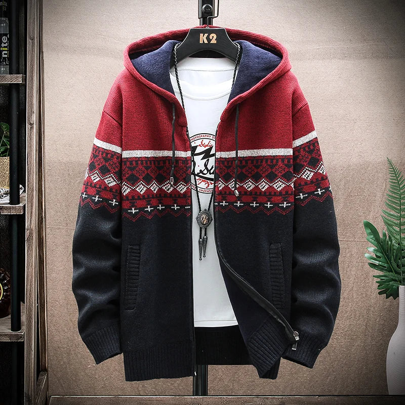 BelleYork | Plaid Wool Hooded Cardigan