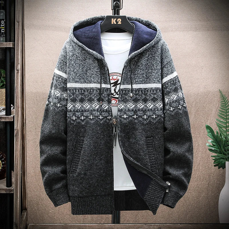 BelleYork | Plaid Wool Hooded Cardigan