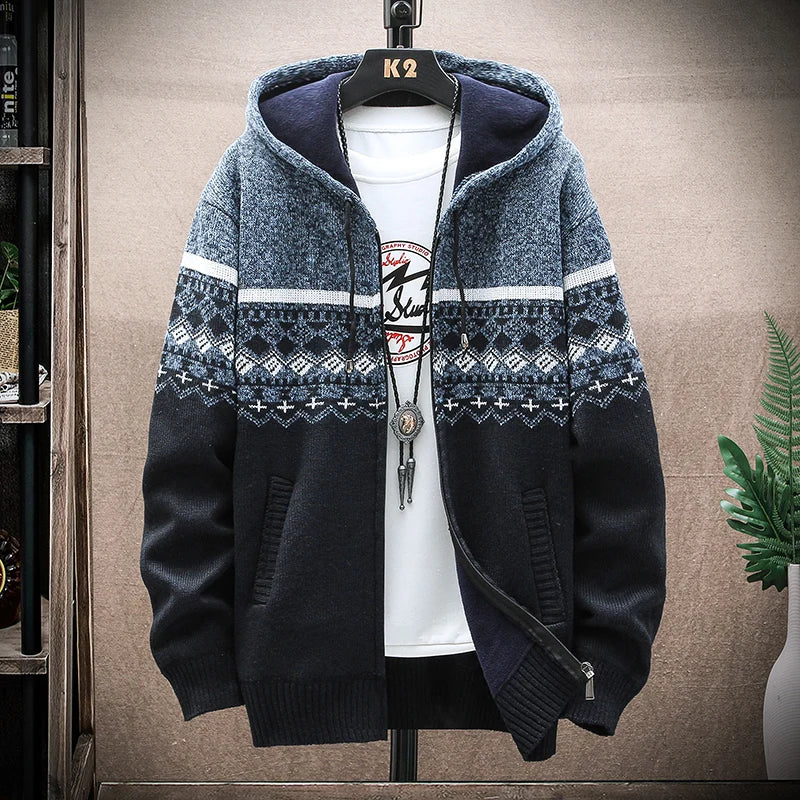 BelleYork | Plaid Wool Hooded Cardigan