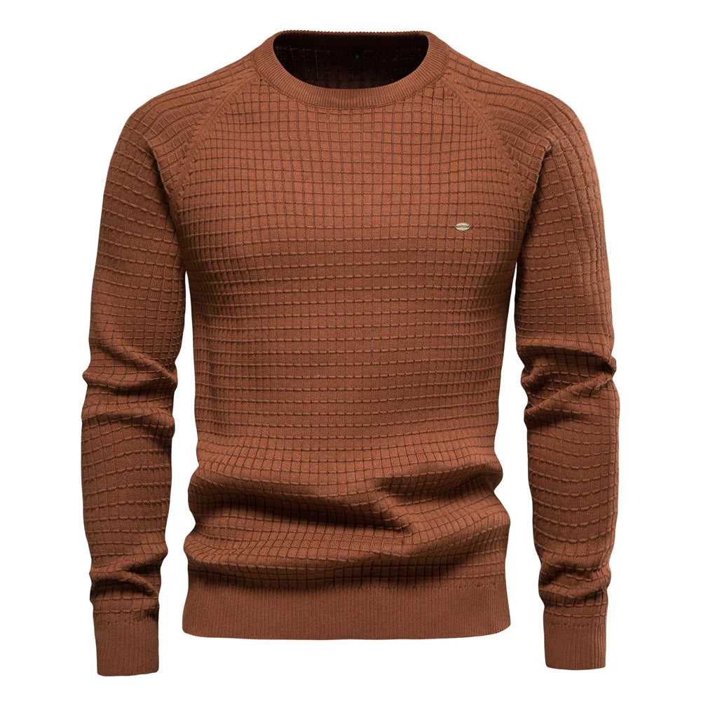 BelleYork | Men's Sweater with Grid Pattern