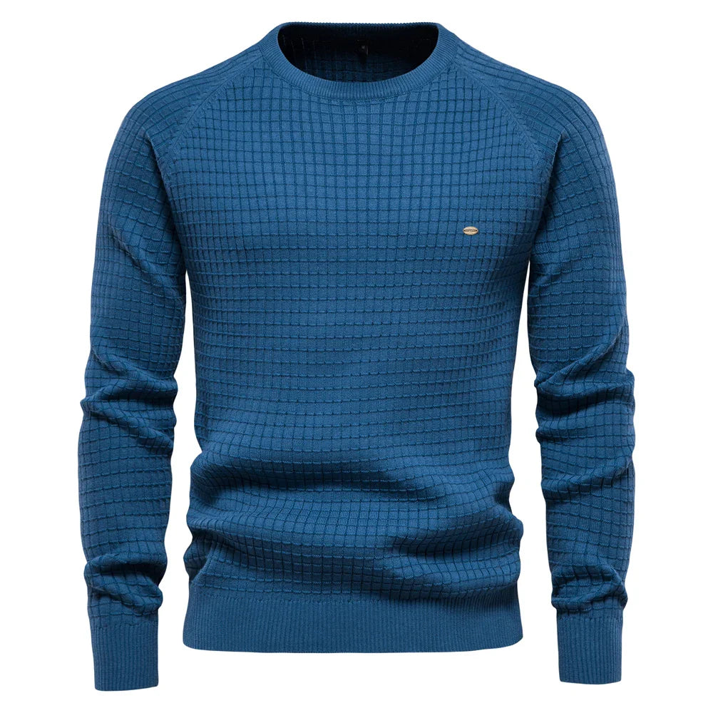 BelleYork | Men's Sweater with Grid Pattern