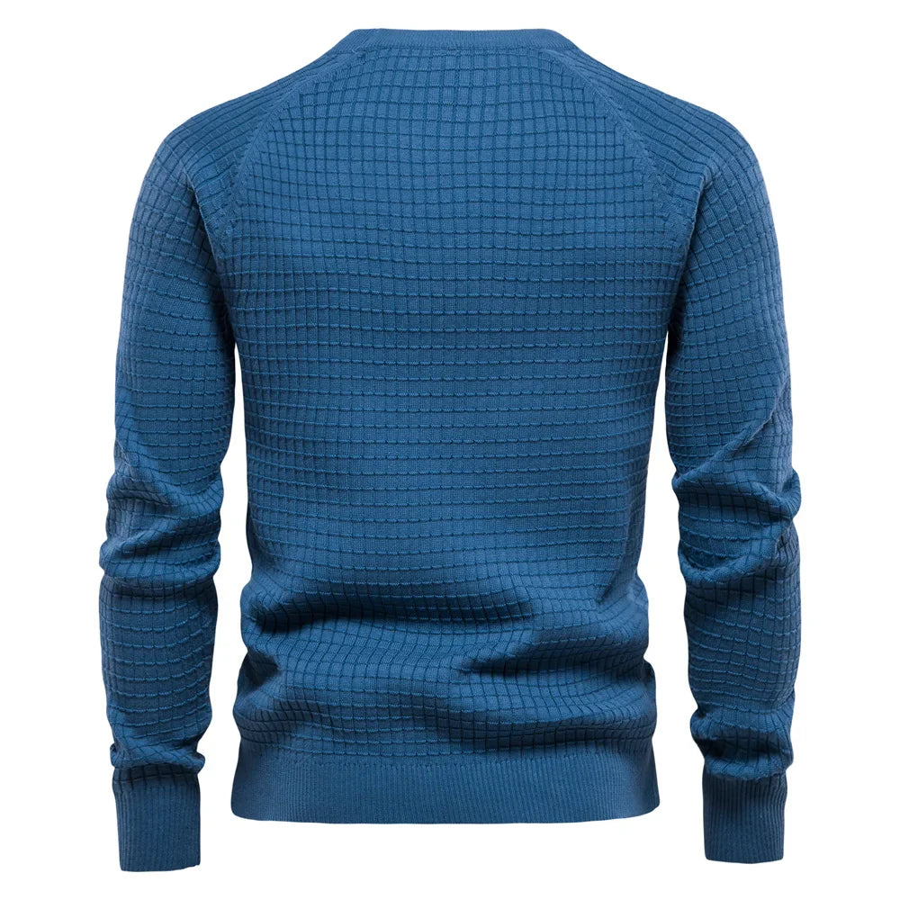 BelleYork | Men's Sweater with Grid Pattern