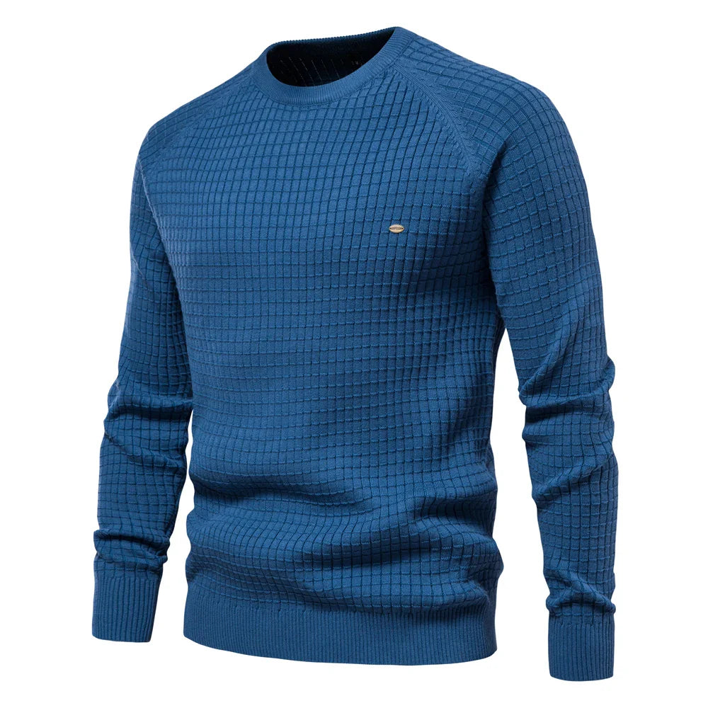 BelleYork | Men's Sweater with Grid Pattern