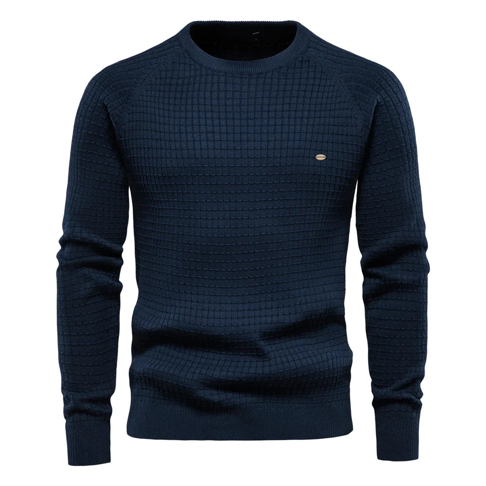 BelleYork | Men's Sweater with Grid Pattern